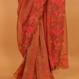 Designer Thread Embroidered Tissue Saree