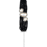 Black Gold plated Polki Bracelet with Crystals