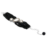 Black Gold plated Polki Bracelet with Crystals