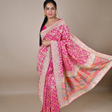 Pure Georgette hand embroidered banarasi saree