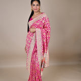 Pure Georgette hand embroidered banarasi saree