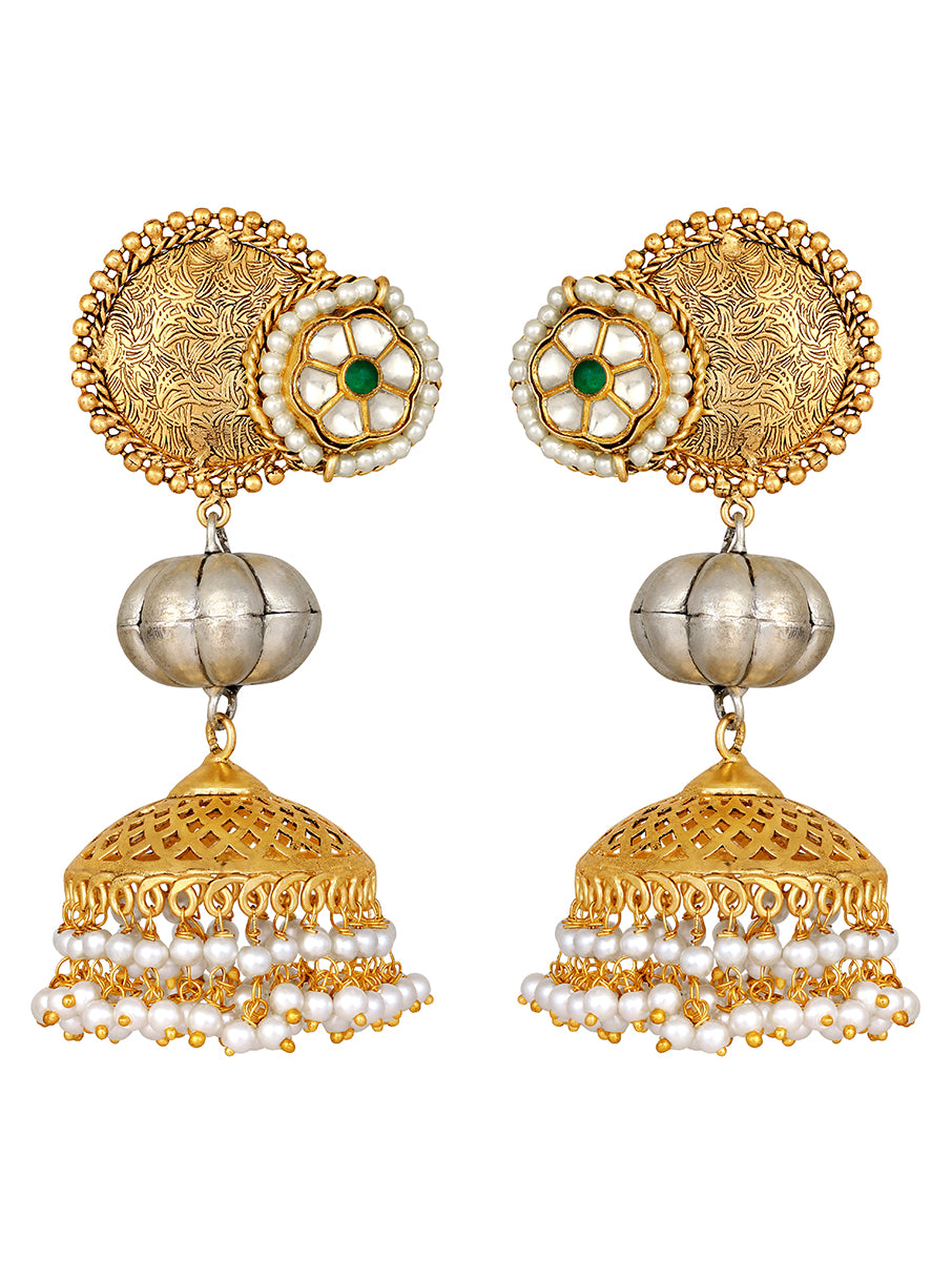 Designer  Gold Polish Brass with Kundan Polki