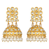 Designer Gold Polish Brass with Mosanite Kundan Polki