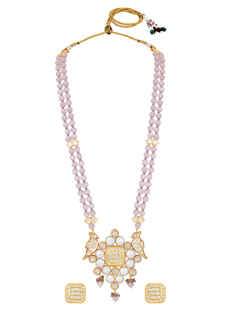 Designer  Gold Polish Brass with Kundan Polki Necklace