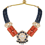 Designer  Gold Polish Brass with Kundan Polki Necklace