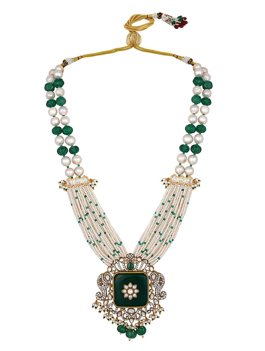 Designer  Gold Polish Brass with Kundan Polki Necklace