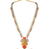 Designer Gold Polish Brass with Kundan Polki Necklace Set