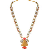 Designer Gold Polish Brass with Kundan Polki Necklace Set