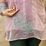 Elegant embroidered organza shirt