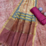 Hand block pure maheshwari chanderi suit dupatta