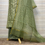 Hand block pure maheshwari chanderi suit dupatta