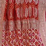 Handwoven Pure Bandhani Banarasi  Saree Blouse