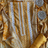 Summer cool Mustard designer suit dupatta