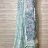 designer  embroidered pakistani georgette organza suit dupatta