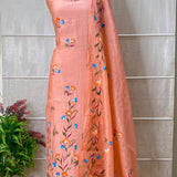 Hand-Painted Maheshwari Suit with Brushed Dupatta