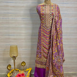 Georgette Tissue Organza Suit with Gota Work and Bandhani Print