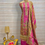 Elegant Georgette Organza Suit with Gota Work & Bandhani Dupatta