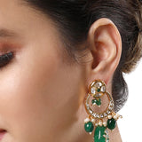 Green Plated Kundan Earrings