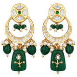 Green Plated Kundan Earrings