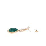 Green Gold Tone Kundan Earrings with Onyx