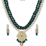 Golden, Green, Meenakari, Kundan Polki, Necklace Set