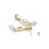 Golden, Mint Green, Creamy Pink Pearls,, Kundan  Necklace Set