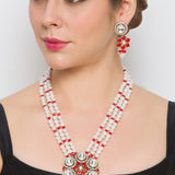 Golden, Pearly White, Coral, Kundan Polki, Necklace Set