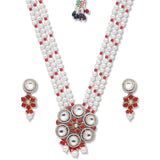 Golden, Pearly White, Coral, Kundan Polki, Necklace Set