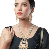 Golden and Mint Gree, Kundan Polki Necklace Set