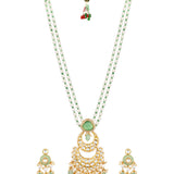 Golden and Mint Gree, Kundan Polki Necklace Set