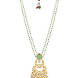 Golden and Mint Gree, Kundan Polki Necklace Set