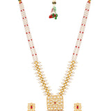 Micron gold polished brass, Agates, Kundan Polki, Shell Pearls Necklace Set