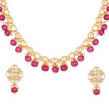 Golden and Pink, Kundan polki Necklace Set