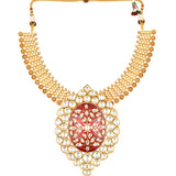 Golden, Red, Creme, Green,  Kundan Polki, Necklace Set