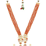 Gold Plated Kundan Necklace with Agate