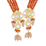 Gold Plated Kundan Necklace with Agate