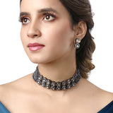 Dual Tone Kundan Choker Necklace