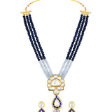 Gold Plated Kundan Necklace with Agate