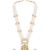 Gold Plated Kundan Necklace with Pearls