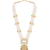 Gold Plated Kundan Necklace with Pearls