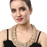 Gold Plated Kundan Jute Necklace