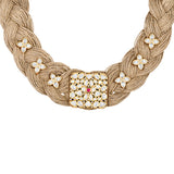 Gold Plated Kundan Jute Necklace