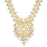 Gold Plated Kundan Necklace with Agate and Pearls