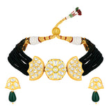 Gold Plated Kundan Necklace with Agate