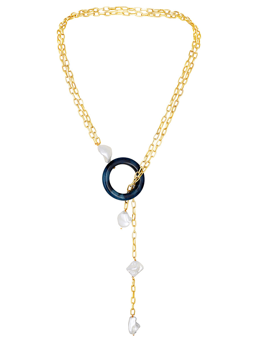Blue Gold Plated Handcrafted Necklace