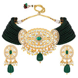 Gold Plated Kundan Necklace with Agate and Pearls