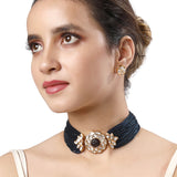 Gold Plated Kundan Necklace with Pearls