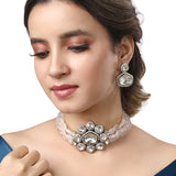 Dual Tone Kundan Choker Necklace