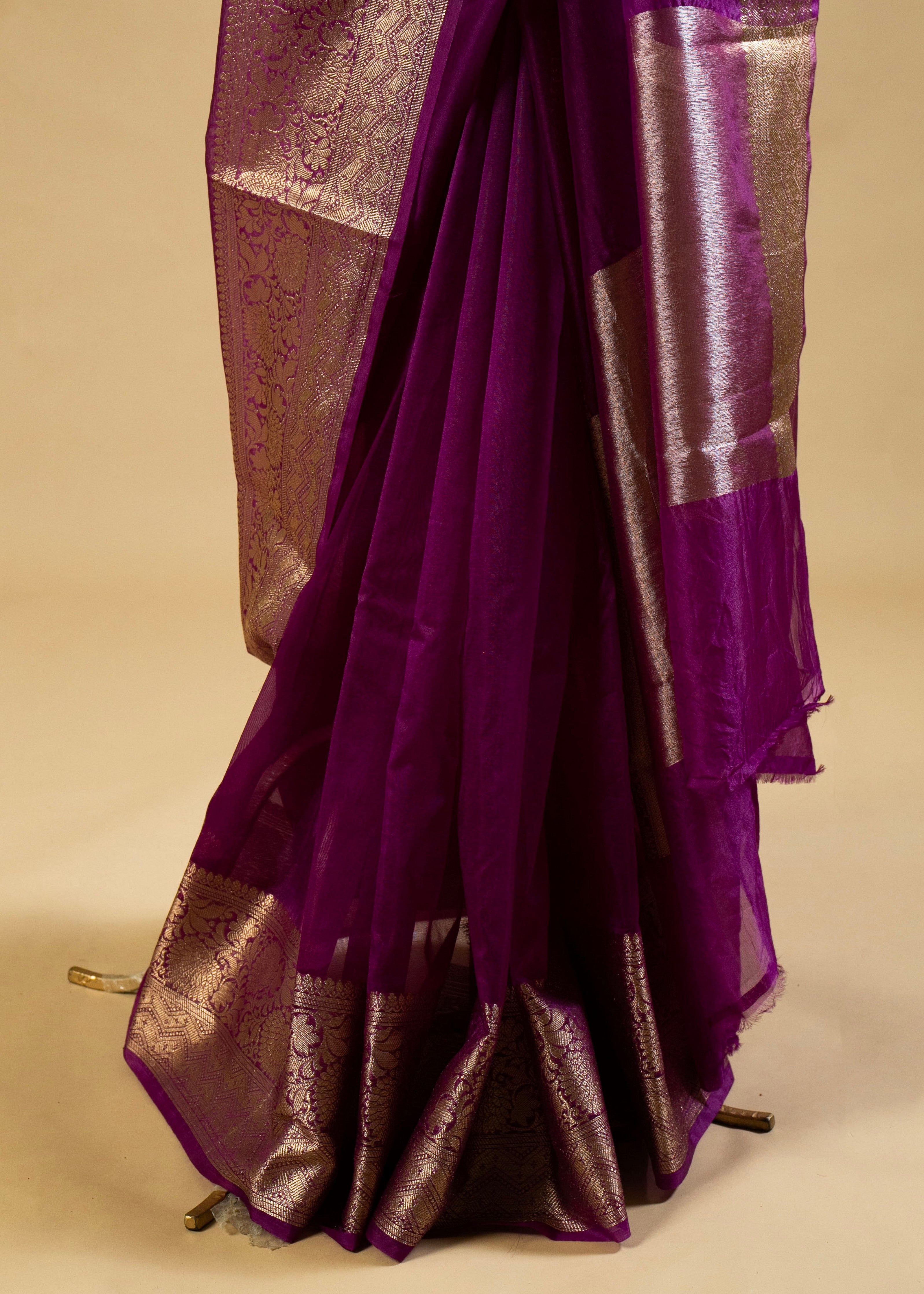 Purplish Pink Banarasi Georgette Saree