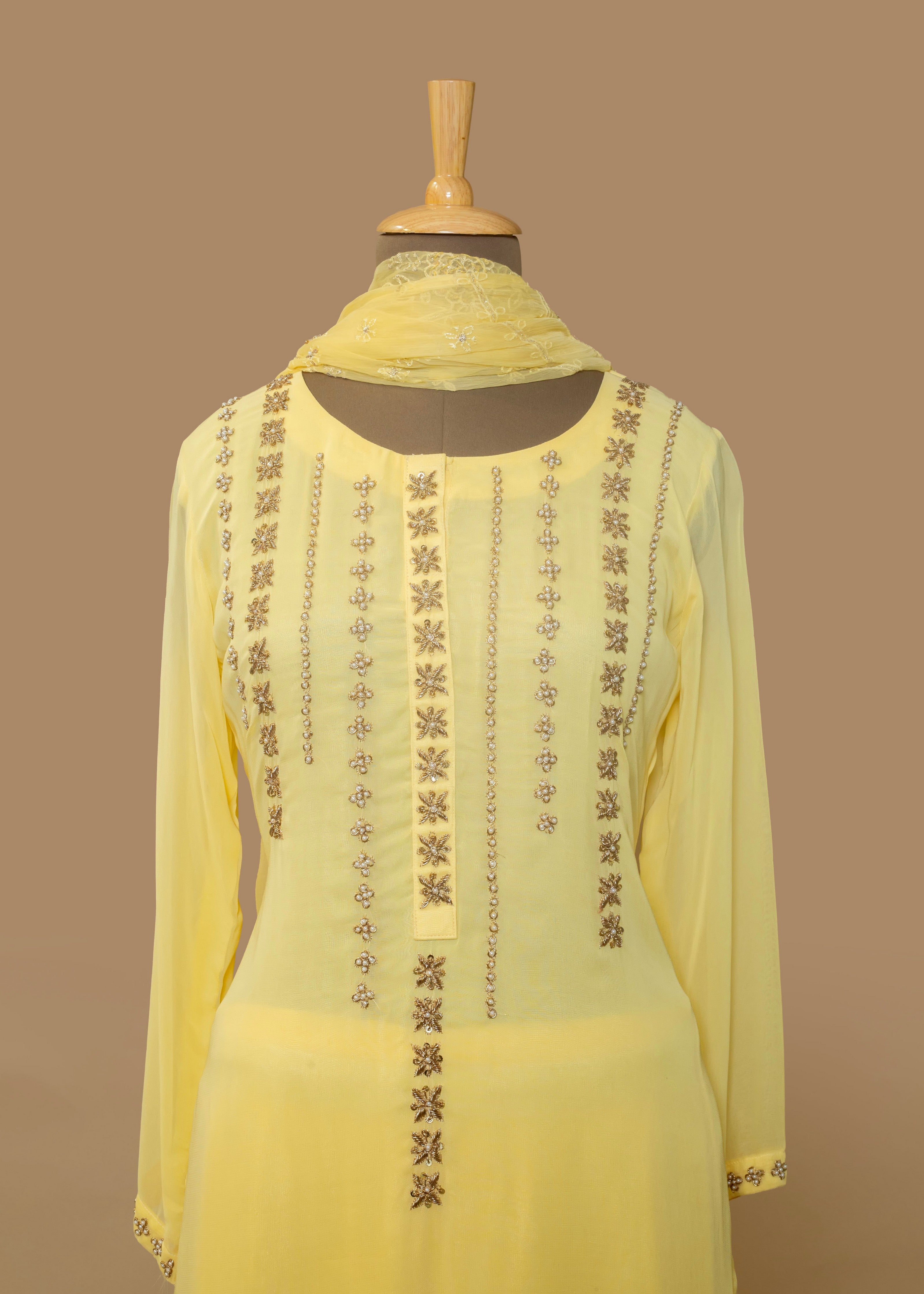 Hand Embroidered Georgette Summer Suit with Dupatta
